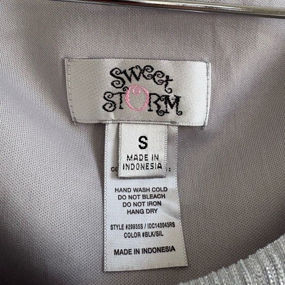 Sweet Storm Silver and Black Dress - Picture 4 of 4